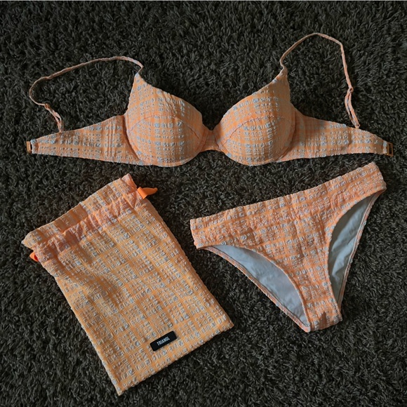TRIANGL Charlotte Neon Check Bikini Set RARE NWOT - Picture 6 of 13